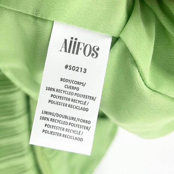 Aiifos Philipa Pleated Long Sleeve Cut Out Gown in Jade Green - Picture 9 of 13